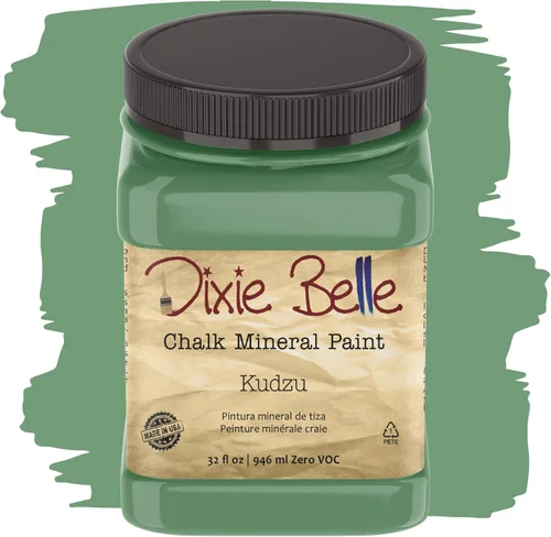 Miniatura 350 de Dixie Belle Paint Company - Pintura con acabado de tiza para muebles, color negro (Caviar), 1 galón, 128 fl oz, pintura mineral color rosa intenso