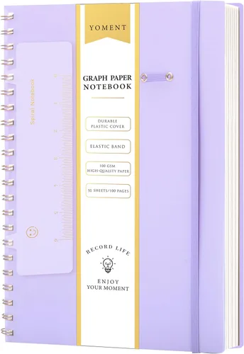 Miniatura 26 de Cuaderno de espiral de cuadrícula de puntos, tamaño A5, 160 páginas, cuaderno de papel grueso, cuaderno de plástico de tapa dura de 5 x 7 pulgadas