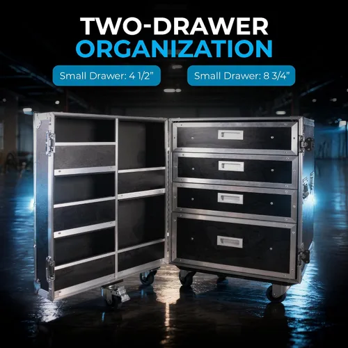 Miniatura 3 de Universal Flight Utility & Storage Case con cajones y compartimentos y tablero de ruedas bien remachado de alta calidad doble borde lengüeta