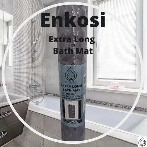 Miniatura 4 de ENKOSI Tapete de baño Paquete de 2 tapetes grandes antideslizantes para bañera y ducha Tapetes de baño extralargos de 40 x 16 pulgadas