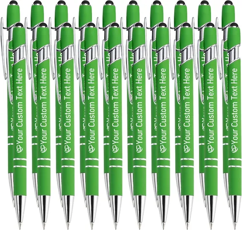 Miniatura 100 de STREADVE Bolígrafos personalizados personalizados con nombre grabado, logotipo, texto, bolígrafos de escritura suave, regalo personalizado para Negro