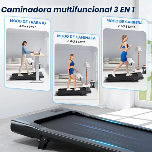 Miniatura 4 de SupeRun Walking Pad with Incline, 3 in 1 Under Desk Treadmill for Home/Office, 2.5 HP Quiet Portable Mini Treadmill with Remote & LED Display, 300
