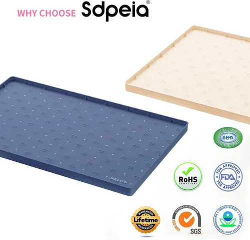 Miniatura 2 de Sdpeia - Tapete para debajo del fregadero, tapete impermeable de silicona mejorado, para proteger los gabinetes de cocina, organizadores y alacenas
