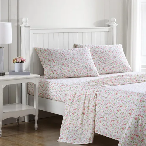 Miniatura 15 de Laura Ashley - Sábanas King, Juego de Ropa de Cama de Percal de Algodón, Ligero y Transpirable para el Hogar (Emogene Naranja Quemado, King)