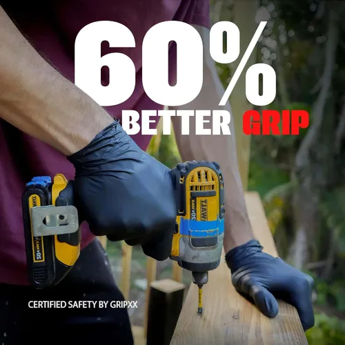 Miniatura 4 de London Labs Guantes desechables de nitrilo negro, sin látex y sin polvo, guantes de goma de 4 mil, para limpieza, cocina, mecánicos (XS-XXL)