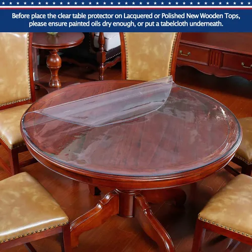 Miniatura 6 de Protector de mesa de madera para muebles, manteles de plástico transparente lavable, funda protectora para escritorio, vinilo de PVC, protector