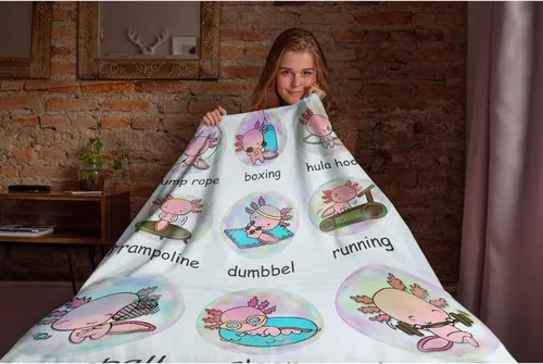 Miniatura 2 de Divertida manta de ajolote para mujeres y niñas, ligera y suave, manta de forro polar para sofá, cama, sofá y niños pequeños (50 x 40 pulgadas)
