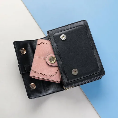 Miniatura 6 de SENDEFN Carteras pequeñas para mujer, con bloqueo RFID, de cuero, plegable, tarjetero con ventana de identificación, 1-Rosa