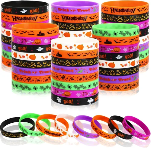 Miniatura 14 de JUNEBRUSHS 64 piezas de pulseras de silicona para fiesta del 100º día de escuela