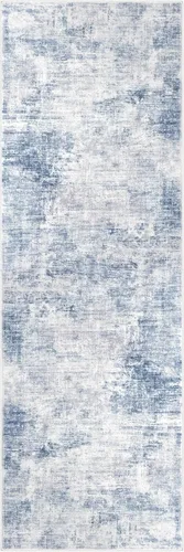 Miniatura 1085 de IOHOUZE Alfombra abstracta lavable de 3 x 12 pies para pasillos, antideslizante para cocina, camino de entrada de lana sintética para interiores