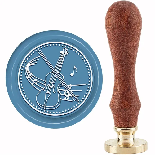 Miniatura 11 de CRASPIRE Sello de cera de fase lunar, sello de cera de lobo con nudo celta de 1.181 in, cabeza de latón extraíble retro vintage con mango de madera