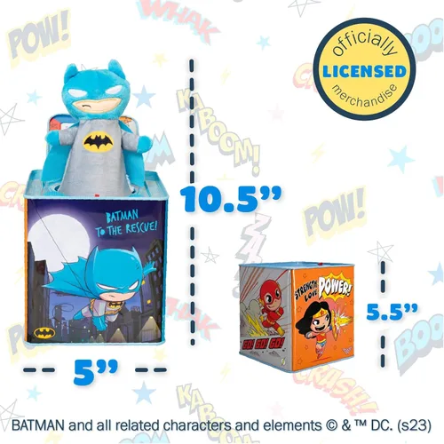Miniatura 5 de Kids Preferred DC Comics El Batman Jack in The Box - Juguetes musicales para bebés y niños pequeños, toca "Pop Goes The Weasel" The Dark Knight
