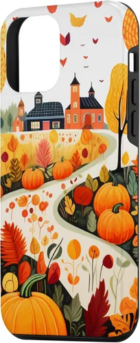 Miniatura 2 de iPhone 12 mini hojas otoño calabaza patrón otoño color hojas caso