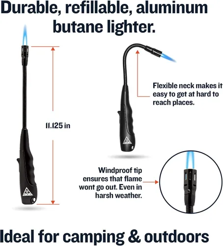 Miniatura 2 de Ignik Encendedor de butano de aluminio recargable a prueba de viento