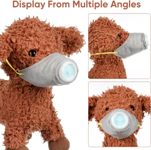 Miniatura 5 de Cubrebocas protector transpirable para perro, para polvo, 5 filtros, ajustable, cara de perro pequeño para contaminación al aire libre, bozal ligero