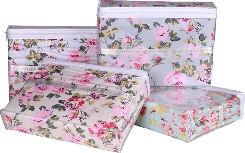 Miniatura 6 de Superior Juego de funda de edredón de algodón de 300 hilos con fundas de almohada, duradero y transpirable, lavable a máquina, ropa de cama floral