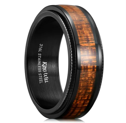Miniatura 65 de King Will Anillo giratorio de acero inoxidable 316L para hombres y mujeres, 0.315 in de dragón/nudo celta, anillo para ansiedad para aliviar