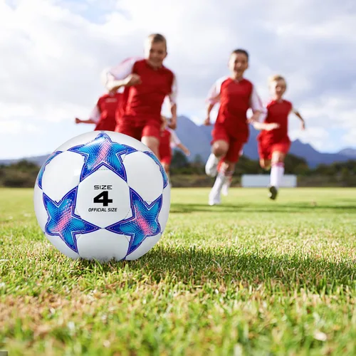Miniatura 5 de Balón de fútbol Runleaps tamaño 1.5 y tamaño 3 y tamaño 4 y tamaño 5 para niños y adultos, pelotas de juguete con patrón de estrellas