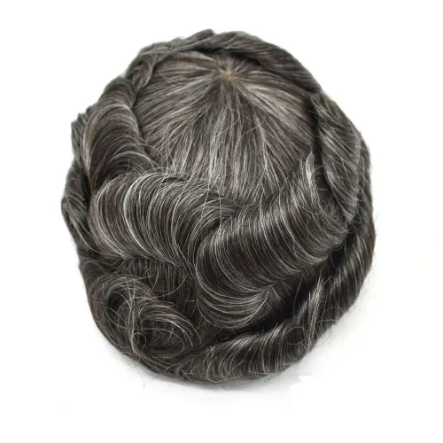 Miniatura 2 de LYRICAL HAIR Toupee - Peluca de cabello transpirable de encaje francés de repuesto de piel sintética de polietileno alrededor de peluca duradera