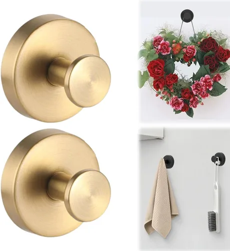 Ganchos de ventosa mejorados para coronas de puerta, ganchos de corona sin taladrar para puerta delantera, ganchos extraíbles reutilizables para