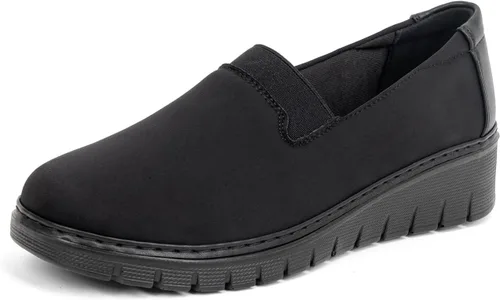 Mocasines Ortopédicos para Mujer de Punta Redonda Cómodos sin Cordones para Juanetes Zapatos de Trabajo Elásticos para Caminar Zapatos Ortóticos con