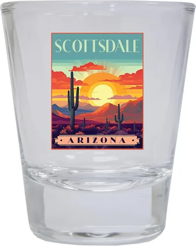 Miniatura 6 de Scottsdale Arizona Design C Souvenir - Vaso de chupito redondo de 1.5 onzas, color azul, paquete de 2