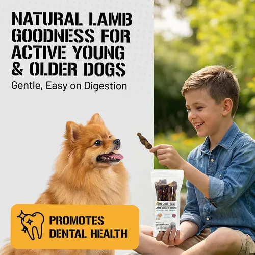 Miniatura 3 de Dog Chits Masticables de esófago de cordero para perros y cachorros – Ingrediente único natural – Golosinas de cordero altas en proteínas y bajas