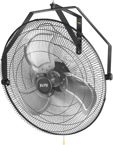 Xcity Ventilador de pared oscilante de metal de 18 pulgadas, ventilador de pared industrial de alta velocidad máximo de 4400 CFM con inclinación