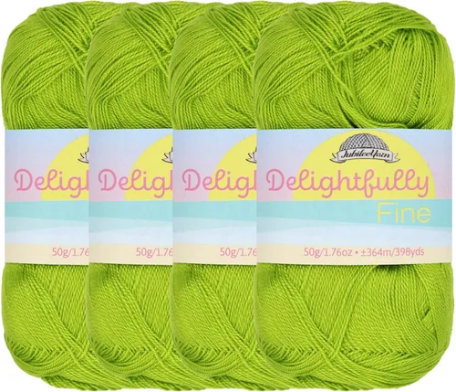 Miniatura 48 de JubileeYarn - Ovillo de hilo deliciosamente fino, 1.76 oz/madeja de rayón de bambú, color rosa polvo, 4 madejas