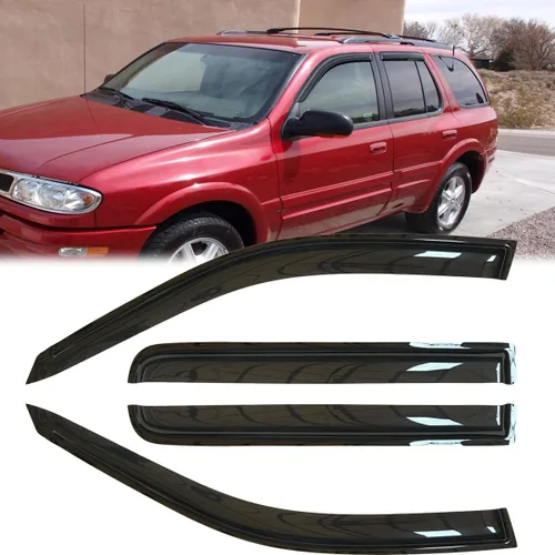 Miniatura 22 de 2 protectores de lluvia estilo montaje exterior, deflectores de viento duraderos para ventana lateral, color humo oscuro, viseras de ventana