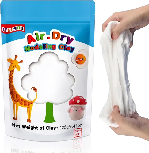 Miniatura 9 de ifergoo Kit de arcilla seca al aire para niños, 60 colores de arcilla mágica para modelar, ultraligero, seguro y no tóxico, juguete de moldeo
