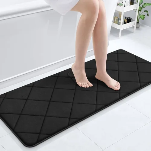 Miniatura 195 de OLANLY Tapete de baño de espuma viscoelástica de 24 x 16 pulgadas, ultra suave y absorbente, lavable a máquina, cómodo tapete de baño para suelo