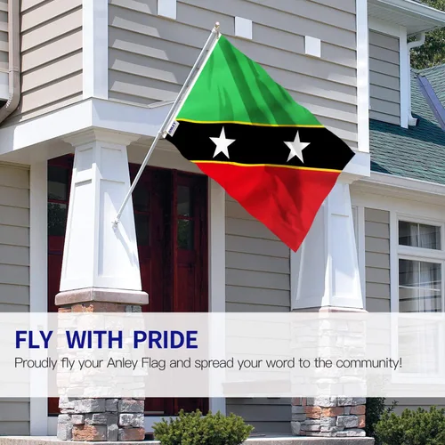 Miniatura 2 de Anley Fly Breeze - Bandera de San Cristóbal y Nieves de 3 x 5 pies, colores vivos y a prueba de decoloración, cabecera de lona y doble costura
