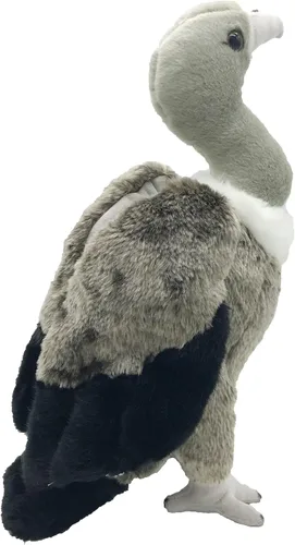 JIANEEXSQ Linda vida como buitre de peluche, juguete de simulación de buitre cineroso, regalo de cumpleaños para niños, 14 pulgadas
