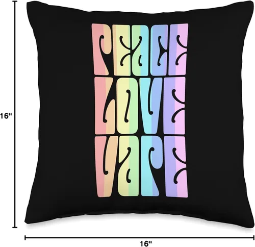 Miniatura 4 de Liquid Vape Peace Love Vape-Pastel Fashion - Almohada de 16 x 16 pulgadas, multicolor