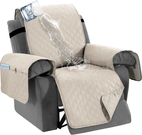 Miniatura 19 de H.VERSAILTEX Funda de sofá reclinable 100% impermeable con bolsillo para 2 asientos, antideslizante, suave, lavable, protector de muebles