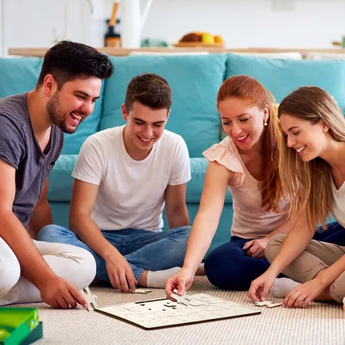 Miniatura 6 de Deekin 30 hojas de rompecabezas de madera sin terminar personalizables, piezas de madera en blanco, cosas de forma libre para pintar, escribir