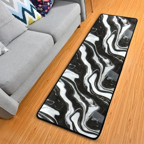 Miniatura 19 de MNSRUU Alfombra larga para pasillo colorido conchas en azul interior exterior alfombra antideslizante entrada alfombra para pasillo cocina piso 72 x