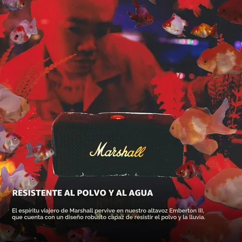 Miniatura 5 de Marshall Emberton III - Altavoz Bluetooth portátil, diseño resistente e impermeable IP67, sonido estéreo fuerte, graves profundos con tiempo