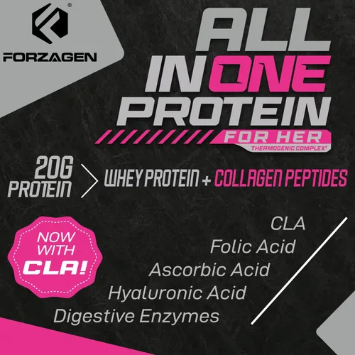 Miniatura 4 de Forzagen Proteína todo en uno para ella Proteína en polvo para mujer con péptidos de colágeno múltiple Suplemento de colágeno hidrolizado, salud