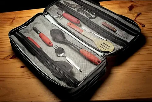 Miniatura 6 de EVERPRIDE - Bolsa para cuchillos de chef con capacidad para 20 cuchillos MÁS compartimento grande con cremallera para herramientas de cocina – Bolsa