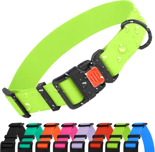 Miniatura 10 de CollarDirect Collar de perro impermeable - Collar de silicona, plástico, resistente al olor, fácil de limpiar, para perros grandes, medianos y Verde