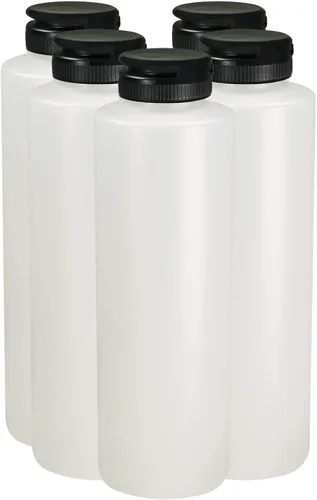 Miniatura 8 de Pinnacle Mercantile Botellas de plástico para condimentos con rociador y dispensador con tapa de bisagra negra grande de 32 onzas, vacías, paquete
