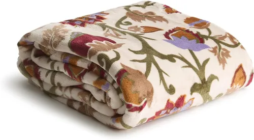 Miniatura 32 de Vera Bradley Manta de felpa de forro polar Botánico Paisley Rosa