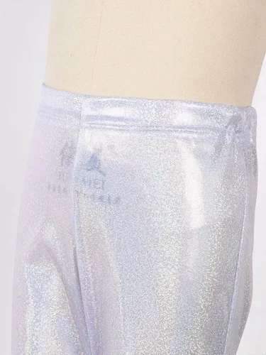 Miniatura 6 de Agoky Pantalones de baile de lentejuelas brillantes para niñas y niñas, pantalones acampanados de pierna ancha, pantalones acampanados para hip hop