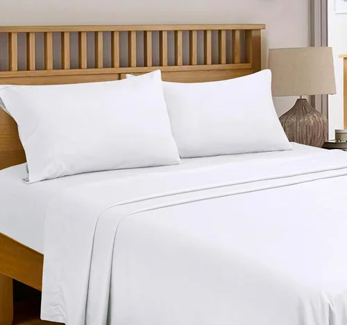 Miniatura 7 de Royale Linens Sábana Plana de 300 Hilos de Algodón Peinado de Fibra Larga 100% - Súper Suave - Sábanas Superiores - Sábana Plana Full se Vende por