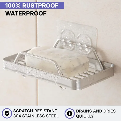 Miniatura 2 de KINCMAX Jabonera adhesiva de alta calidad para pared de ducha, jabonera de barra sin taladros para almacenamiento de baño, organizador de jabón