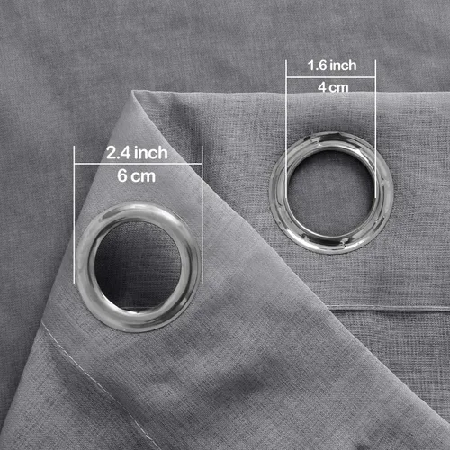Miniatura 5 de DWCN Cortinas Transparentes Ombré - Cortinas de Lino Sintético con Gradiente Semi Voile con Ojales en la Parte Superior para Dormitorio y Sala