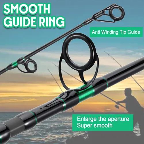 Miniatura 4 de Sougayilang Surf – Caña de pescar giratoria de carbono para surf, de viaje, M/MH, caña de pescar de 3 piezas, 9'/10'/11'/12