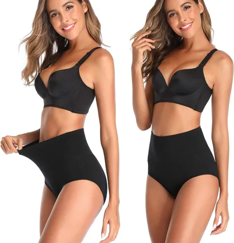 Miniatura 4 de QOVOQ Ropa interior de algodón de cintura alta para mujer, bragas elásticas suaves y cómodas para mujer, paquete múltiple